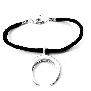 Viking Horn Moon Twisted Textile Bracelet